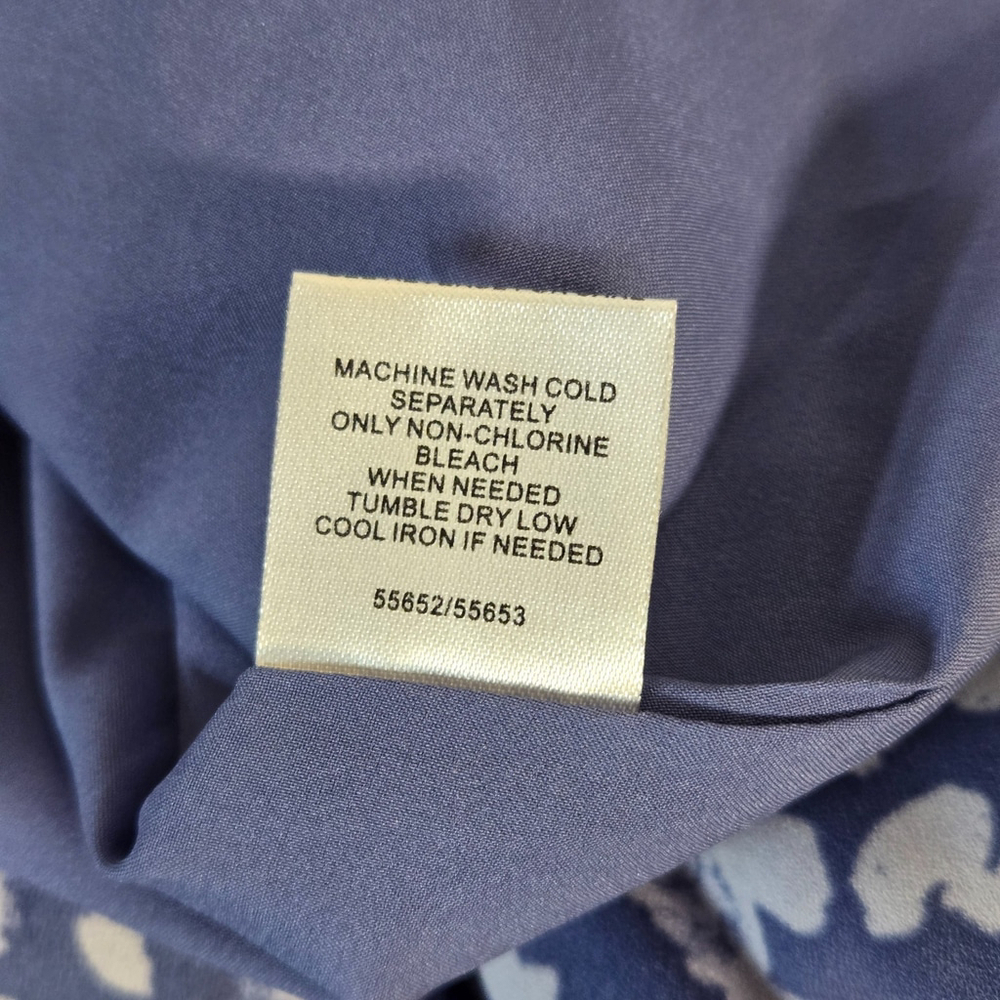 41 Hawthorn Purple Tie Waist Dress Medium Modest Work Church Ruffle Dots NWT - Picture 4 of 10